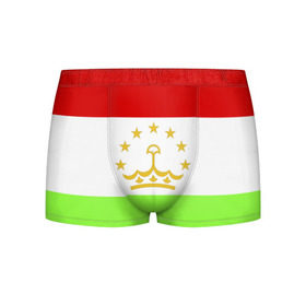 Мужские трусы 3D с принтом Флаг Таджикистана в Кировске, 50% хлопок, 50% полиэстер | классическая посадка, на поясе мягкая тканевая резинка | Тематика изображения на принте: парчами точикистон | таджикистан | точикистон | флаг | флаг таджикистана