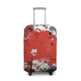 Чехол для чемодана 3D с принтом Брызги и пятна в Кировске, 86% полиэфир, 14% спандекс | двустороннее нанесение принта, прорези для ручек и колес | белый | грязь | красный | кровь | пятна | черный