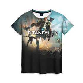Женская футболка 3D с принтом Titanfall в Кировске, 100% полиэфир ( синтетическое хлопкоподобное полотно) | прямой крой, круглый вырез горловины, длина до линии бедер | мех | мехи | пилот | пилоты | спектр | спектры | титан