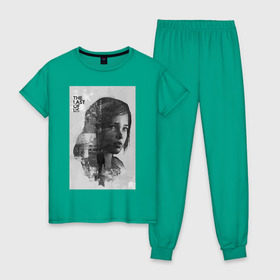 Женская пижама хлопок с принтом The Last of Us в Кировске, 100% хлопок | брюки и футболка прямого кроя, без карманов, на брюках мягкая резинка на поясе и по низу штанин | гриб | грибы | джоэл | кордицепс | элли