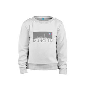 Детский свитшот хлопок с принтом Bayern Munchen - Munchen City grey (2018) в Кировске, 100% хлопок | круглый вырез горловины, эластичные манжеты, пояс и воротник | bayern munchen | fcb | football | бавария мюнхен