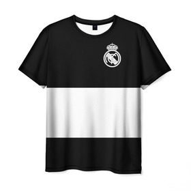 Мужская футболка 3D с принтом Real Madrid Black Collection в Кировске, 100% полиэфир | прямой крой, круглый вырез горловины, длина до линии бедер | emirates | fc | real madrid | клуб | мяч | реал мадрид