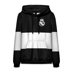 Мужская толстовка 3D с принтом Real Madrid Black Collection в Кировске, 100% полиэстер | двухслойный капюшон со шнурком для регулировки, мягкие манжеты на рукавах и по низу толстовки, спереди карман-кенгуру с мягким внутренним слоем. | Тематика изображения на принте: emirates | fc | real madrid | клуб | мяч | реал мадрид