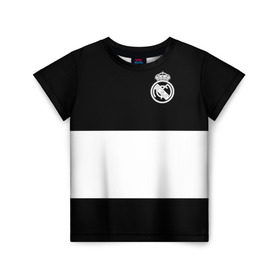 Детская футболка 3D с принтом Real Madrid Black Collection в Кировске, 100% гипоаллергенный полиэфир | прямой крой, круглый вырез горловины, длина до линии бедер, чуть спущенное плечо, ткань немного тянется | emirates | fc | real madrid | клуб | мяч | реал мадрид