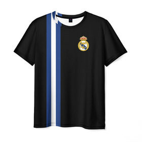 Мужская футболка 3D с принтом Real Madrid Line Collection в Кировске, 100% полиэфир | прямой крой, круглый вырез горловины, длина до линии бедер | emirates | fc | real madrid | клуб | мяч | реал мадрид