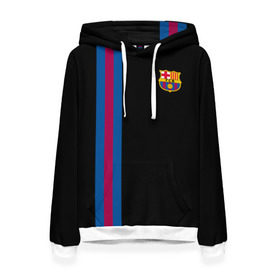 Женская толстовка 3D с принтом FC Barcelona Line Collection в Кировске, 100% полиэстер  | двухслойный капюшон со шнурком для регулировки, мягкие манжеты на рукавах и по низу толстовки, спереди карман-кенгуру с мягким внутренним слоем. | fc | барселона | эмблема