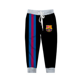 Детские брюки 3D с принтом FC Barcelona Line Collection в Кировске, 100% полиэстер | манжеты по низу, эластичный пояс регулируется шнурком, по бокам два кармана без застежек, внутренняя часть кармана из мелкой сетки | fc | барселона | эмблема