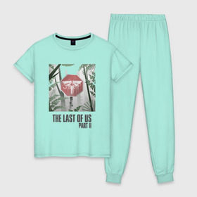 Женская пижама хлопок с принтом The Last of Us в Кировске, 100% хлопок | брюки и футболка прямого кроя, без карманов, на брюках мягкая резинка на поясе и по низу штанин | гриб | грибы | джоэл | кордицепс | элли