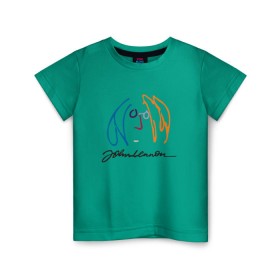 Детская футболка хлопок с принтом Джон Ленон 2 в Кировске, 100% хлопок | круглый вырез горловины, полуприлегающий силуэт, длина до линии бедер | john lennon | the beatles | битлс | джон леннон