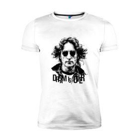 Мужская футболка премиум с принтом Джон Леннон 4 в Кировске, 92% хлопок, 8% лайкра | приталенный силуэт, круглый вырез ворота, длина до линии бедра, короткий рукав | john lennon | the beatles | битлс | джон леннон