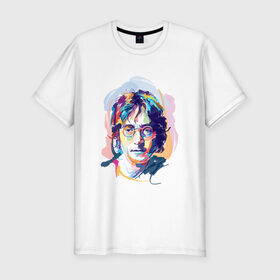 Мужская футболка премиум с принтом Джон Леннон 6 в Кировске, 92% хлопок, 8% лайкра | приталенный силуэт, круглый вырез ворота, длина до линии бедра, короткий рукав | john lennon | the beatles | битлс | джон леннон