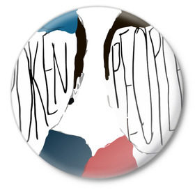 Значок с принтом Twenty One Pilots в Кировске,  металл | круглая форма, металлическая застежка в виде булавки | 