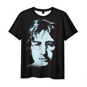 Мужская футболка 3D с принтом Джон Леннон 7 в Кировске, 100% полиэфир | прямой крой, круглый вырез горловины, длина до линии бедер | john lennon | the beatles | битлс | джон леннон