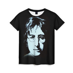 Женская футболка 3D с принтом Джон Леннон 7 в Кировске, 100% полиэфир ( синтетическое хлопкоподобное полотно) | прямой крой, круглый вырез горловины, длина до линии бедер | john lennon | the beatles | битлс | джон леннон