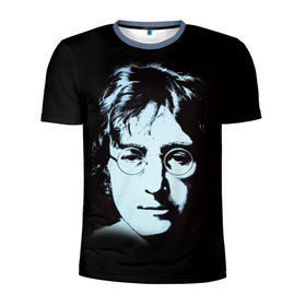 Мужская футболка 3D спортивная с принтом Джон Леннон 7 в Кировске, 100% полиэстер с улучшенными характеристиками | приталенный силуэт, круглая горловина, широкие плечи, сужается к линии бедра | john lennon | the beatles | битлс | джон леннон