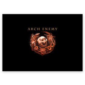 Поздравительная открытка с принтом Arch Enemy в Кировске, 100% бумага | плотность бумаги 280 г/м2, матовая, на обратной стороне линовка и место для марки
 | alissa white gluz | arch enemy | алисса уайт глаз | арч энеми