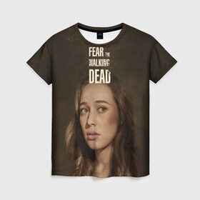 Женская футболка 3D с принтом Бойтесь ходячих мертвецов 3 в Кировске, 100% полиэфир ( синтетическое хлопкоподобное полотно) | прямой крой, круглый вырез горловины, длина до линии бедер | 