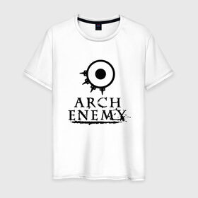 Мужская футболка хлопок с принтом Arch Enemy в Кировске, 100% хлопок | прямой крой, круглый вырез горловины, длина до линии бедер, слегка спущенное плечо. | alissa white gluz | arch enemy | алисса уайт глаз | арч энеми