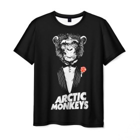 Мужская футболка 3D с принтом Arctic Monkeys в Кировске, 100% полиэфир | прямой крой, круглый вырез горловины, длина до линии бедер | Тематика изображения на принте: алекс тёрнер | арктик | арктические мартышки | гаражный | группа | джейми кук | инди рок | манкис | музыка | мэтт хелдер | ник о мэлли | обезьяна | постпанк ривайвл | психоделический | рок