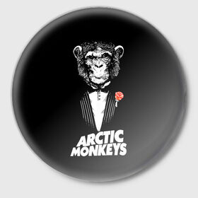 Значок с принтом Arctic Monkeys в Кировске,  металл | круглая форма, металлическая застежка в виде булавки | алекс тёрнер | арктик | арктические мартышки | гаражный | группа | джейми кук | инди рок | манкис | музыка | мэтт хелдер | ник о мэлли | обезьяна | постпанк ривайвл | психоделический | рок