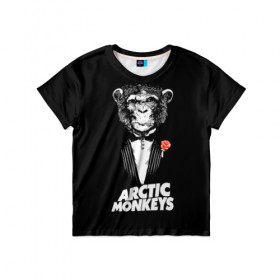 Детская футболка 3D с принтом Arctic Monkeys в Кировске, 100% гипоаллергенный полиэфир | прямой крой, круглый вырез горловины, длина до линии бедер, чуть спущенное плечо, ткань немного тянется | Тематика изображения на принте: алекс тёрнер | арктик | арктические мартышки | гаражный | группа | джейми кук | инди рок | манкис | музыка | мэтт хелдер | ник о мэлли | обезьяна | постпанк ривайвл | психоделический | рок