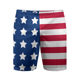 Мужские шорты 3D спортивные с принтом USA Flag в Кировске,  |  | star | usa | америка | белый | звезды | красный | линии | полосы | популярные | синий | сша | триколор | туристические | флаг | цвет | штаты