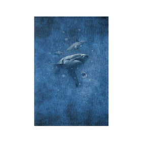 Обложка для паспорта матовая кожа с принтом Shark в Кировске, натуральная матовая кожа | размер 19,3 х 13,7 см; прозрачные пластиковые крепления | Тематика изображения на принте: fish | ocean | акула | вода | животные | море | океан | рыба | челюсти