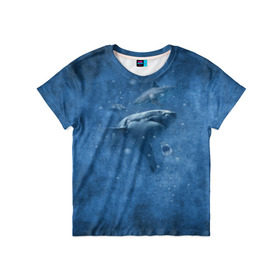 Детская футболка 3D с принтом Shark в Кировске, 100% гипоаллергенный полиэфир | прямой крой, круглый вырез горловины, длина до линии бедер, чуть спущенное плечо, ткань немного тянется | fish | ocean | акула | вода | животные | море | океан | рыба | челюсти