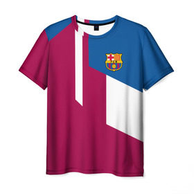 Мужская футболка 3D с принтом FC Barcelona 2018 в Кировске, 100% полиэфир | прямой крой, круглый вырез горловины, длина до линии бедер | fc | барселона | эмблема