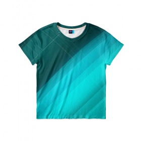 Детская футболка 3D с принтом Turquoise в Кировске, 100% гипоаллергенный полиэфир | прямой крой, круглый вырез горловины, длина до линии бедер, чуть спущенное плечо, ткань немного тянется | абстракция | бирюза | геометрия | линия | текстура