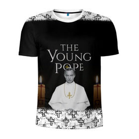 Мужская футболка 3D спортивная с принтом Молодой Папа | The Young Pope в Кировске, 100% полиэстер с улучшенными характеристиками | приталенный силуэт, круглая горловина, широкие плечи, сужается к линии бедра | the young pope | молодой папа