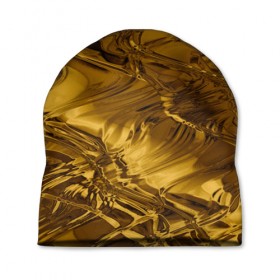 Шапка 3D с принтом Gold abstraction в Кировске, 100% полиэстер | универсальный размер, печать по всей поверхности изделия | 