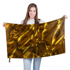 Флаг 3D с принтом Золотые разводы в Кировске, 100% полиэстер | плотность ткани — 95 г/м2, размер — 67 х 109 см. Принт наносится с одной стороны | abstraction | gold | rich | texture | богатство | золотая абстракция | золото | кубики | текстура