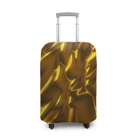 Чехол для чемодана 3D с принтом Золотые разводы в Кировске, 86% полиэфир, 14% спандекс | двустороннее нанесение принта, прорези для ручек и колес | abstraction | gold | rich | texture | богатство | золотая абстракция | золото | кубики | текстура