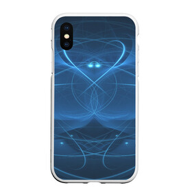 Чехол для iPhone XS Max матовый с принтом Blue fractal в Кировске, Силикон | Область печати: задняя сторона чехла, без боковых панелей | art | background | beautiful | color | festive | fractal | lines | photo | picture | smooth | strange | style