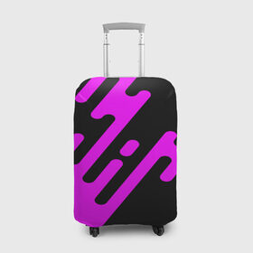 Чехол для чемодана 3D с принтом Pink geometry в Кировске, 86% полиэфир, 14% спандекс | двустороннее нанесение принта, прорези для ручек и колес | abstraction | engine | pattern | абстракция | геометрия | графики | движение | краска | текстура | чертежи | штрихи