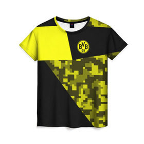 Женская футболка 3D с принтом Borussia Dortmund 2018 Sport в Кировске, 100% полиэфир ( синтетическое хлопкоподобное полотно) | прямой крой, круглый вырез горловины, длина до линии бедер | боруссия | дортмунд