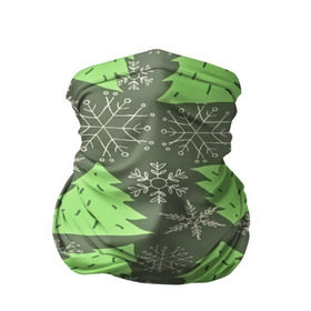 Бандана-труба 3D с принтом Зелёные ёлочки в Кировске, 100% полиэстер, ткань с особыми свойствами — Activecool | плотность 150‒180 г/м2; хорошо тянется, но сохраняет форму | new year | santa | дед мороз | елка | елочки | новогодний | новый год | рождество | сантаклаус | снег | снежинки