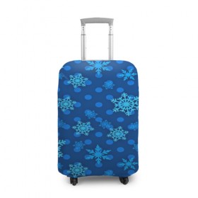 Чехол для чемодана 3D с принтом Снежинки 2018 в Кировске, 86% полиэфир, 14% спандекс | двустороннее нанесение принта, прорези для ручек и колес | new year | santa | дед мороз | елка | елочки | новогодний | новый год | рождество | сантаклаус | снег | снежинки