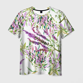 Мужская футболка 3D с принтом Лаванда в Кировске, 100% полиэфир | прямой крой, круглый вырез горловины, длина до линии бедер | vppdgryphon | арт | лаванда | лес | тропики | франция | цветок | цветы