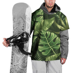 Накидка на куртку 3D с принтом Доисторический лес в Кировске, 100% полиэстер |  | vppdgryphon | арт | краска | лес | папоротник | прикольные | тропики | цветные | цветок | цветы