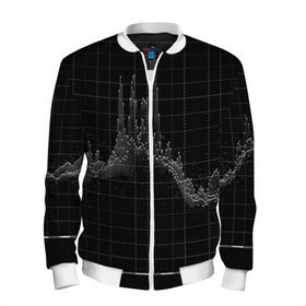Мужской бомбер 3D с принтом diagram в Кировске, 100% полиэстер | застегивается на молнию, по бокам два кармана без застежек, по низу бомбера и на воротнике - эластичная резинка | technology | график | черный