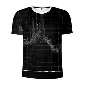 Мужская футболка 3D спортивная с принтом diagram в Кировске, 100% полиэстер с улучшенными характеристиками | приталенный силуэт, круглая горловина, широкие плечи, сужается к линии бедра | Тематика изображения на принте: technology | график | черный