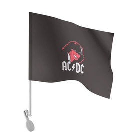 Флаг для автомобиля с принтом Чёрт AC/DC в Кировске, 100% полиэстер | Размер: 30*21 см | ac dc | acdc | ангус янг | блюз рок | крис слэйд | рок группа | рок н ролл | стиви янг | хард рок | эксл роуз