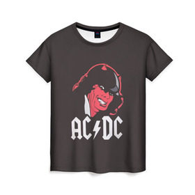 Женская футболка 3D с принтом Чёрт AC/DC в Кировске, 100% полиэфир ( синтетическое хлопкоподобное полотно) | прямой крой, круглый вырез горловины, длина до линии бедер | ac dc | acdc | ангус янг | блюз рок | крис слэйд | рок группа | рок н ролл | стиви янг | хард рок | эксл роуз