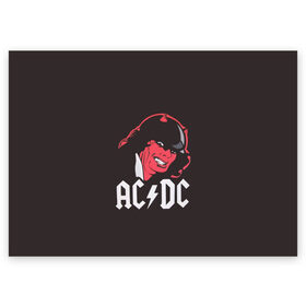 Поздравительная открытка с принтом Чёрт AC/DC в Кировске, 100% бумага | плотность бумаги 280 г/м2, матовая, на обратной стороне линовка и место для марки
 | ac dc | acdc | ангус янг | блюз рок | крис слэйд | рок группа | рок н ролл | стиви янг | хард рок | эксл роуз