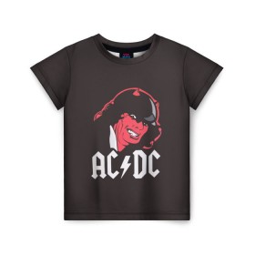 Детская футболка 3D с принтом Чёрт AC/DC в Кировске, 100% гипоаллергенный полиэфир | прямой крой, круглый вырез горловины, длина до линии бедер, чуть спущенное плечо, ткань немного тянется | ac dc | acdc | ангус янг | блюз рок | крис слэйд | рок группа | рок н ролл | стиви янг | хард рок | эксл роуз