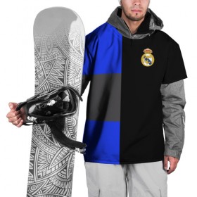 Накидка на куртку 3D с принтом Real Madrid 2018 Black Version в Кировске, 100% полиэстер |  | emirates | fc | real madrid | клуб | мяч | реал мадрид