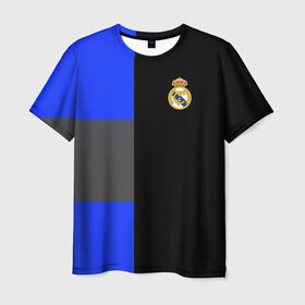 Мужская футболка 3D с принтом Real Madrid 2018 Black Version в Кировске, 100% полиэфир | прямой крой, круглый вырез горловины, длина до линии бедер | emirates | fc | real madrid | клуб | мяч | реал мадрид