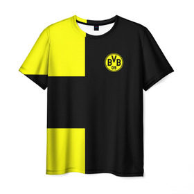Мужская футболка 3D с принтом FC Borussia Dortmund Black в Кировске, 100% полиэфир | прямой крой, круглый вырез горловины, длина до линии бедер | Тематика изображения на принте: боруссия | дортмунд